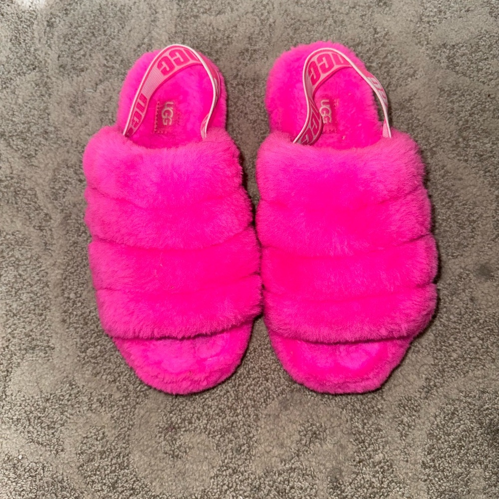 UGG Fluffy Pink Slippers